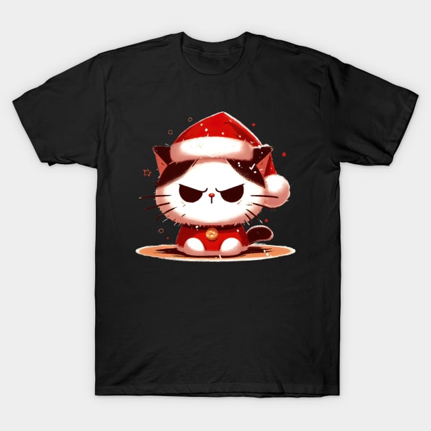 Grumpy christmas cat T-Shirt by Evgmerk